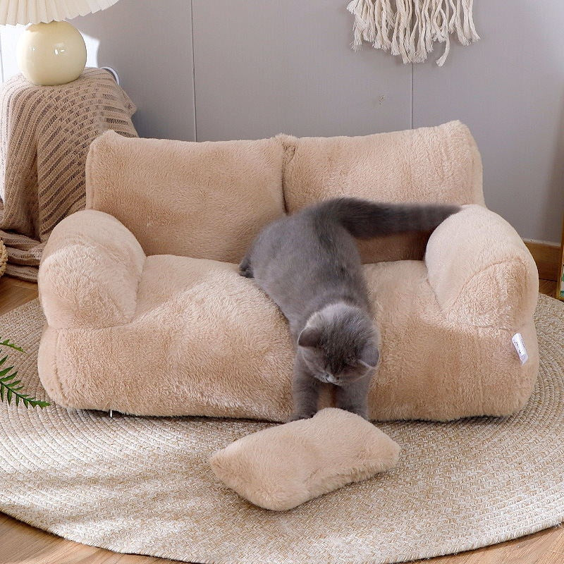 Plush Pet Sofa Bed for Cats & Small Dogs
