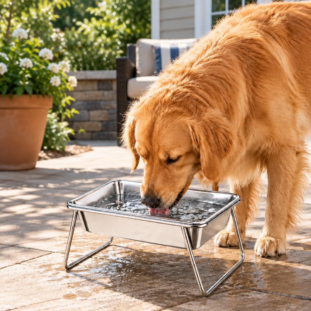 Tailwise Elevated Stainless Steel Pet Bowl with Stand