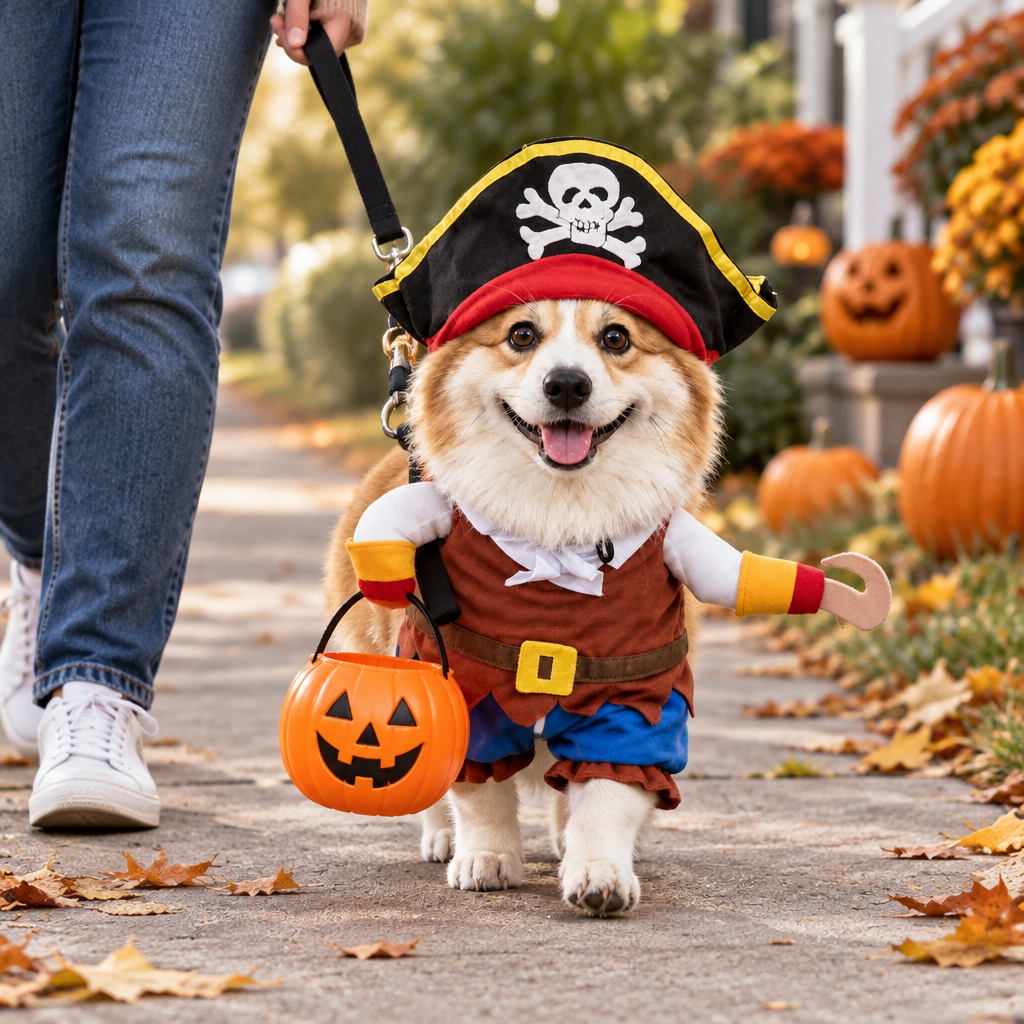 Tailwise Pirate Dog Costume with Hat & Hook Arms