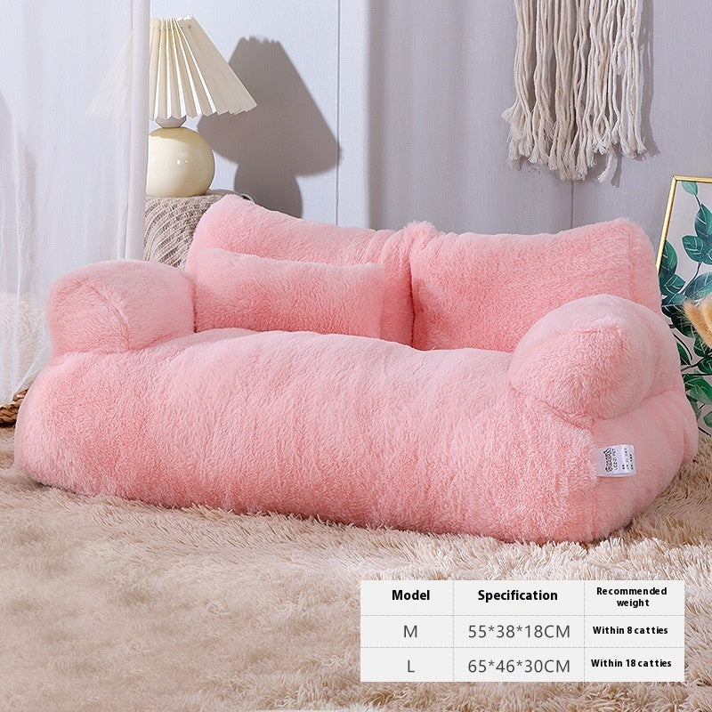 Plush Pet Sofa Bed for Cats & Small Dogs