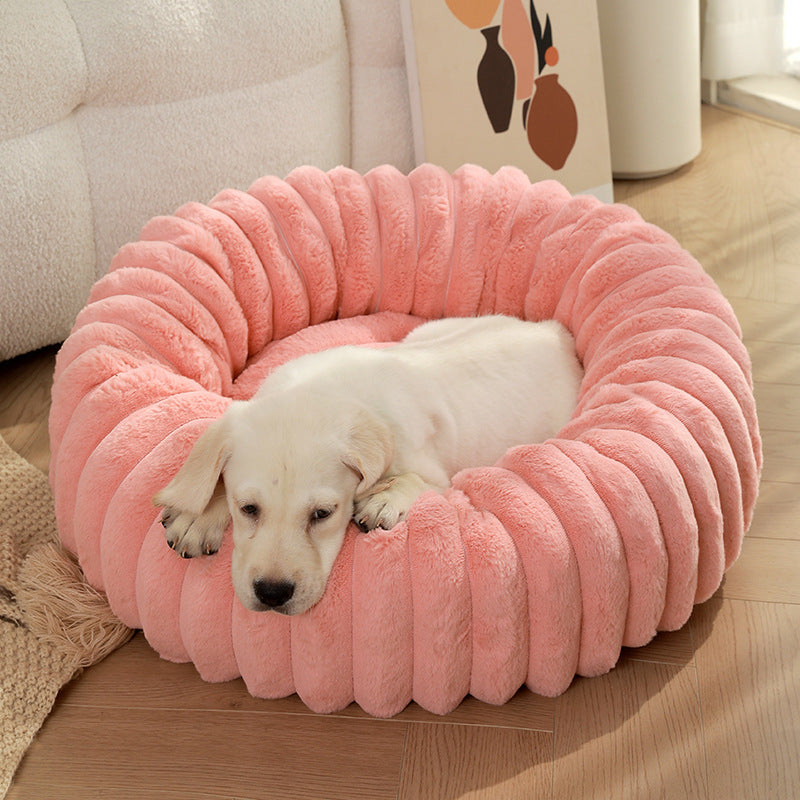 Plush Donut Dog & Cat Bed