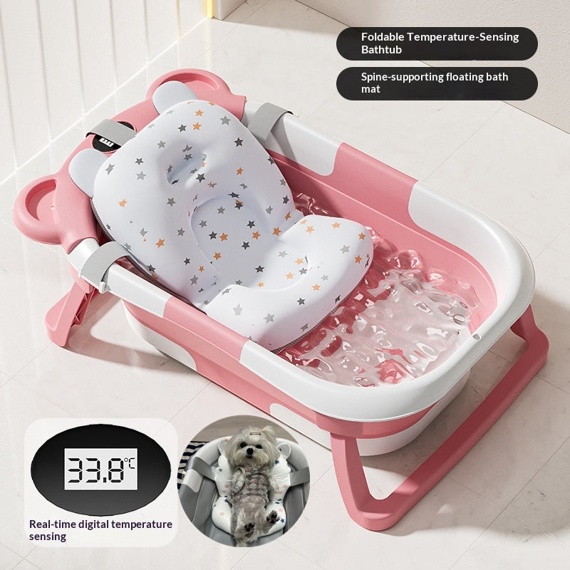 Collapsible Pet Bathtub with Digital Thermometer