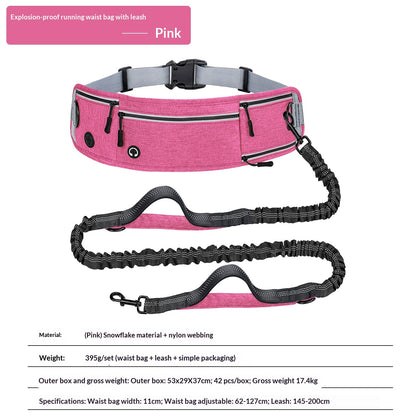 Hands-Free Dog Running Leash with Waist Belt