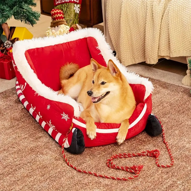 Christmas Sleigh Dog Bed
