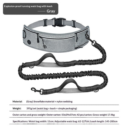 Hands-Free Dog Running Leash with Waist Belt