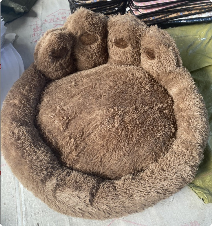 Plush Paw-Shaped Dog Bed