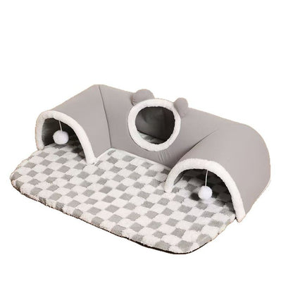 3-in-1 Cat Tunnel Bed & Play Mat