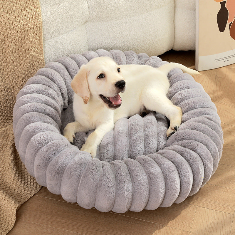 Plush Donut Dog & Cat Bed