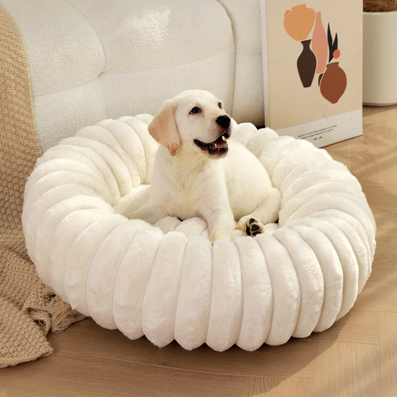 Plush Donut Dog & Cat Bed