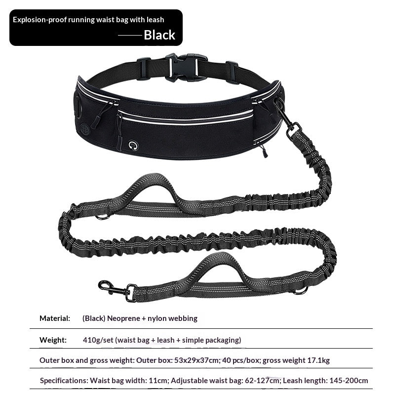 Hands-Free Dog Running Leash with Waist Belt