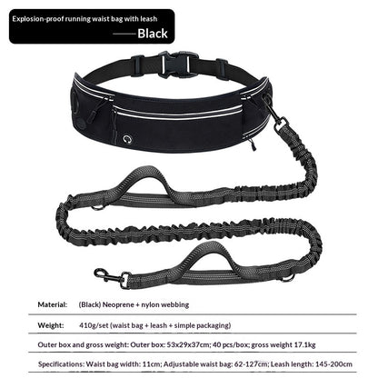Hands-Free Dog Running Leash with Waist Belt