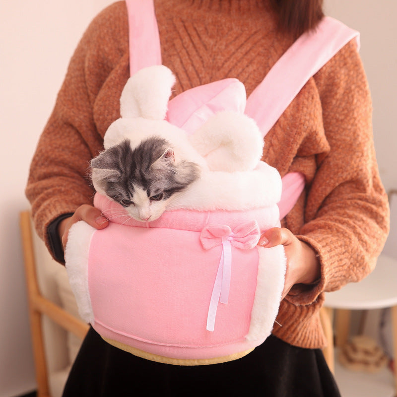 Winter Plush Cat Carrier Backpack