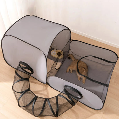 Indoor Cat Playpen with Tunnel & Tent