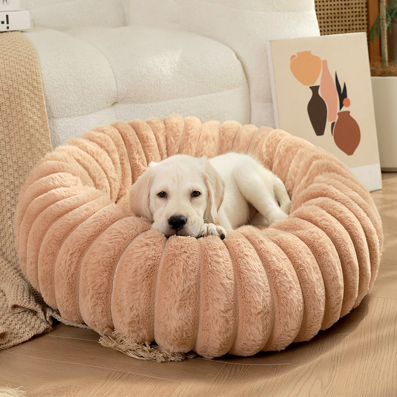 Plush Donut Dog & Cat Bed