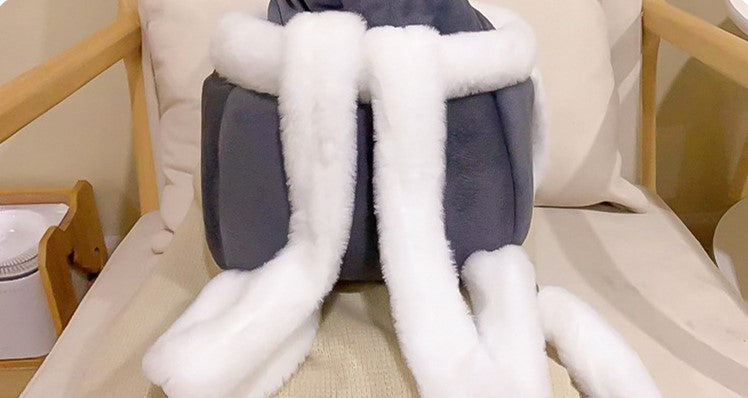 Winter Plush Cat Carrier Backpack