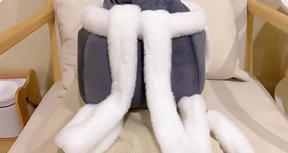 Winter Plush Cat Carrier Backpack
