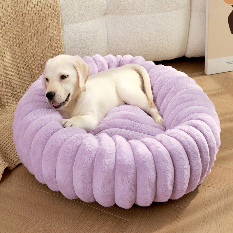 Plush Donut Dog & Cat Bed