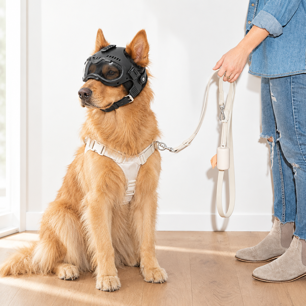 Tactical Dog Helmet with Goggles