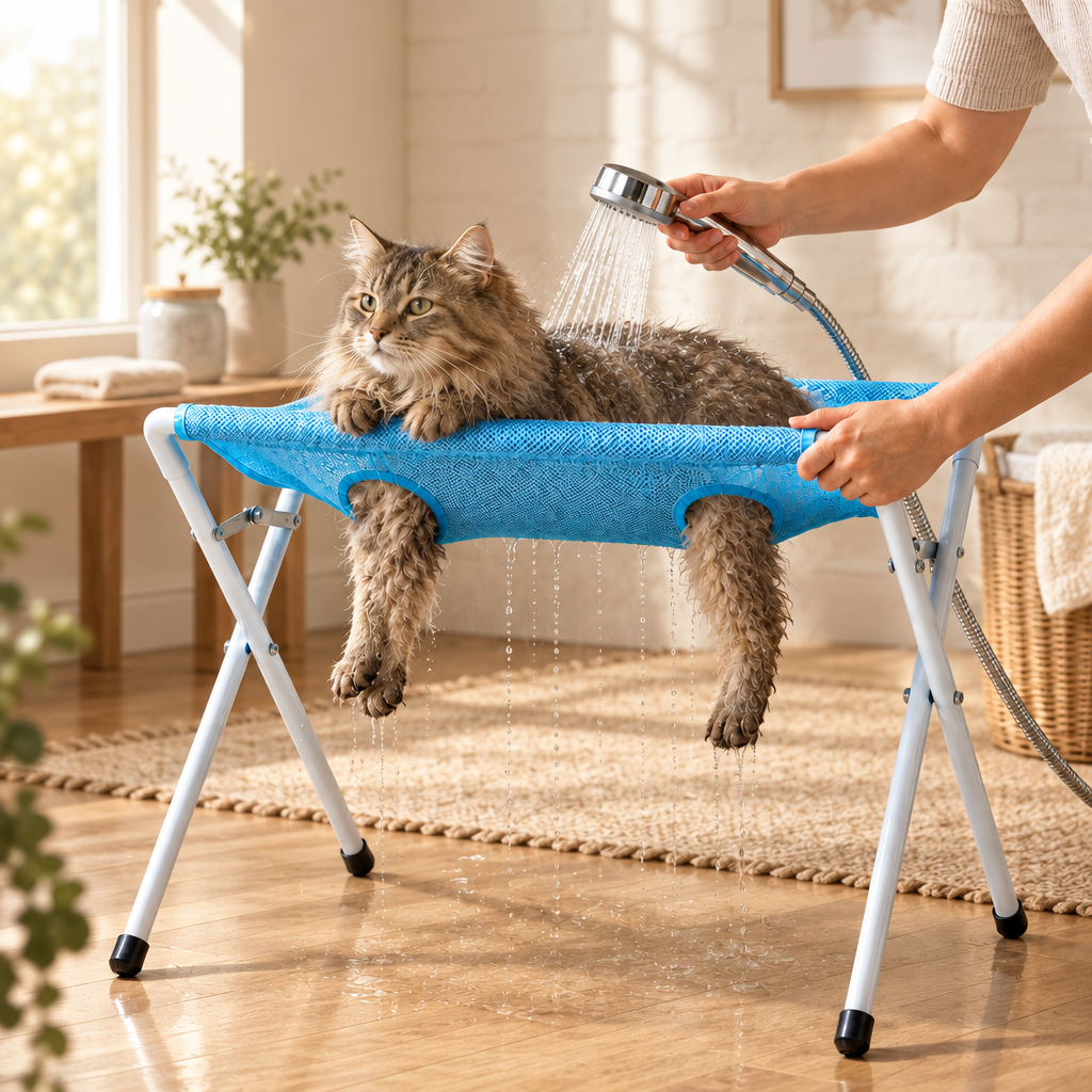 Foldable Pet Grooming Stand for Cats & Small to Medium Dogs