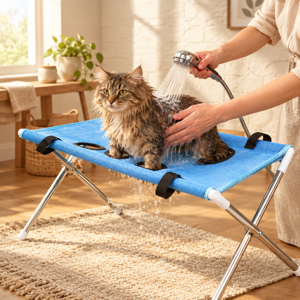 Foldable Pet Grooming Stand for Cats & Small Dogs