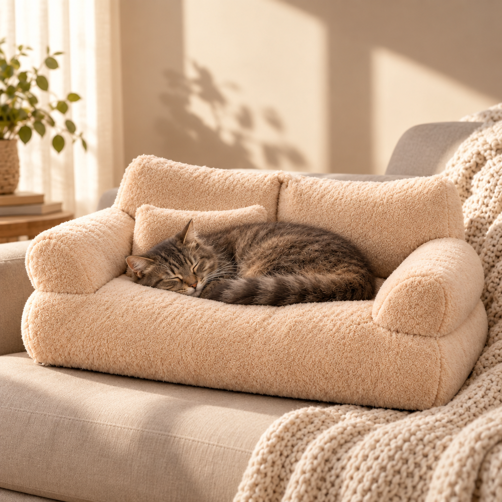 Plush Pet Sofa Bed for Cats & Small Dogs
