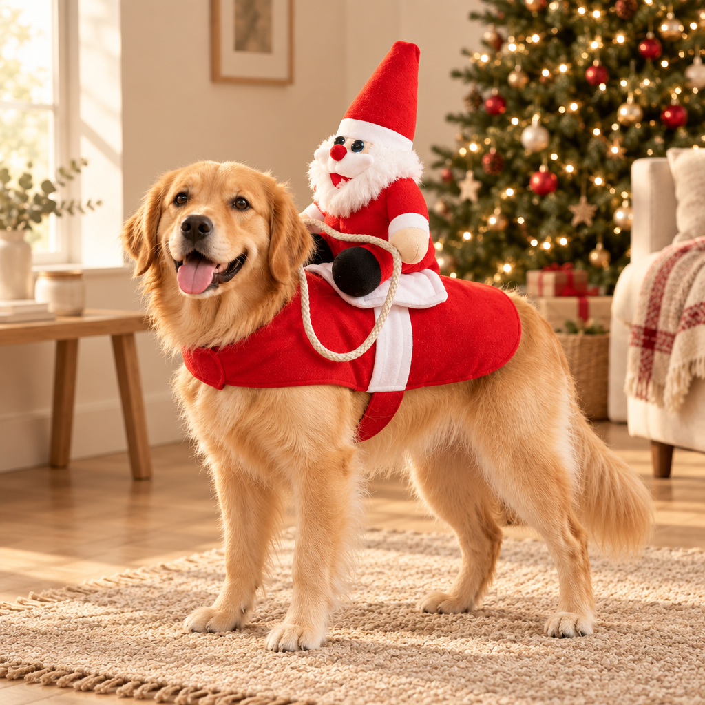 Santa Rider Pet Christmas Costume