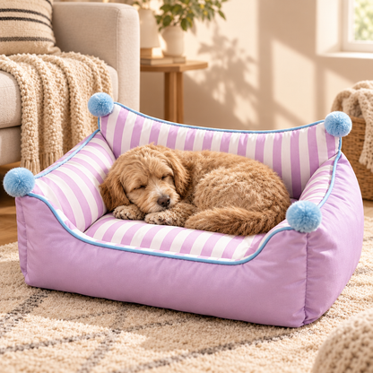 All-Season Pet Sofa Bed with Bolsters & Pillow