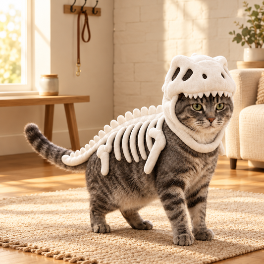 Plush Dinosaur Skeleton Pet Costume
