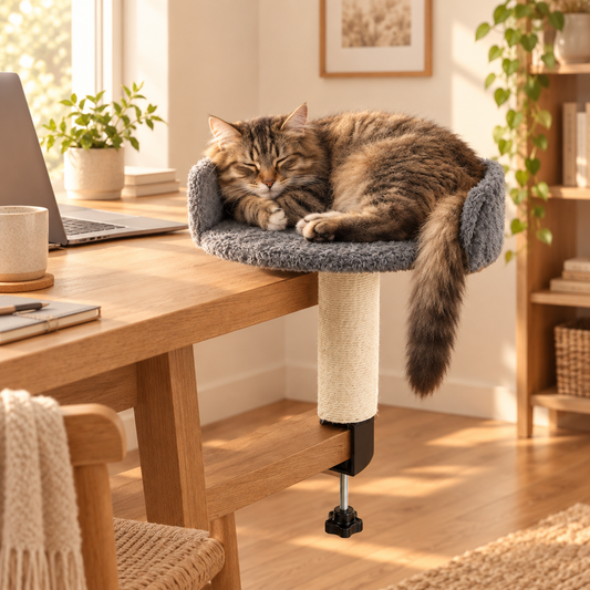 Clamp-On Desk Cat Perch