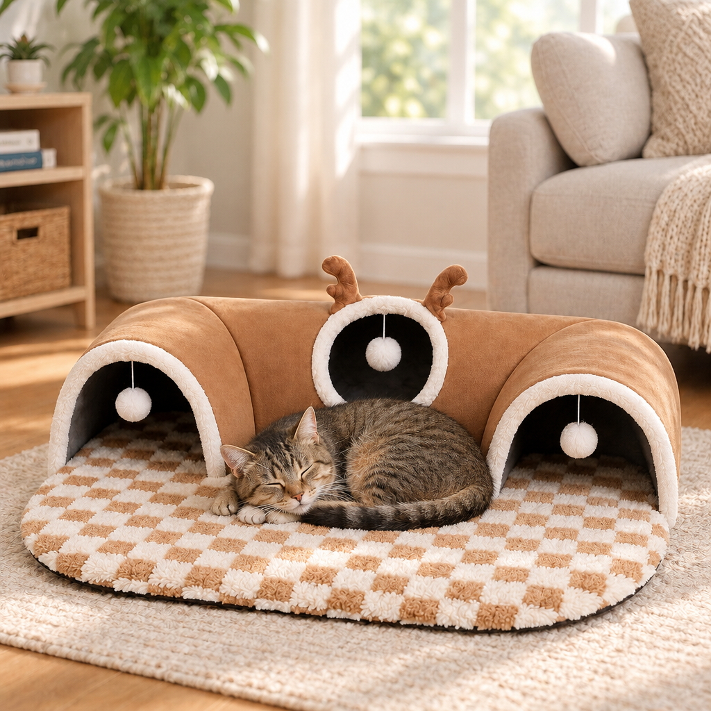 Tailwise 3-in-1 Cat Tunnel Bed & Play Mat