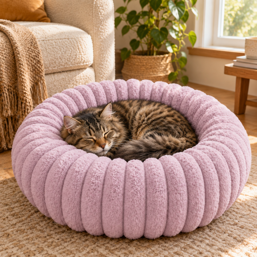 Tailwise Plush Donut Dog & Cat Bed