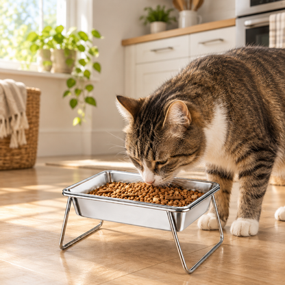 Tailwise Elevated Stainless Steel Pet Bowl with Stand