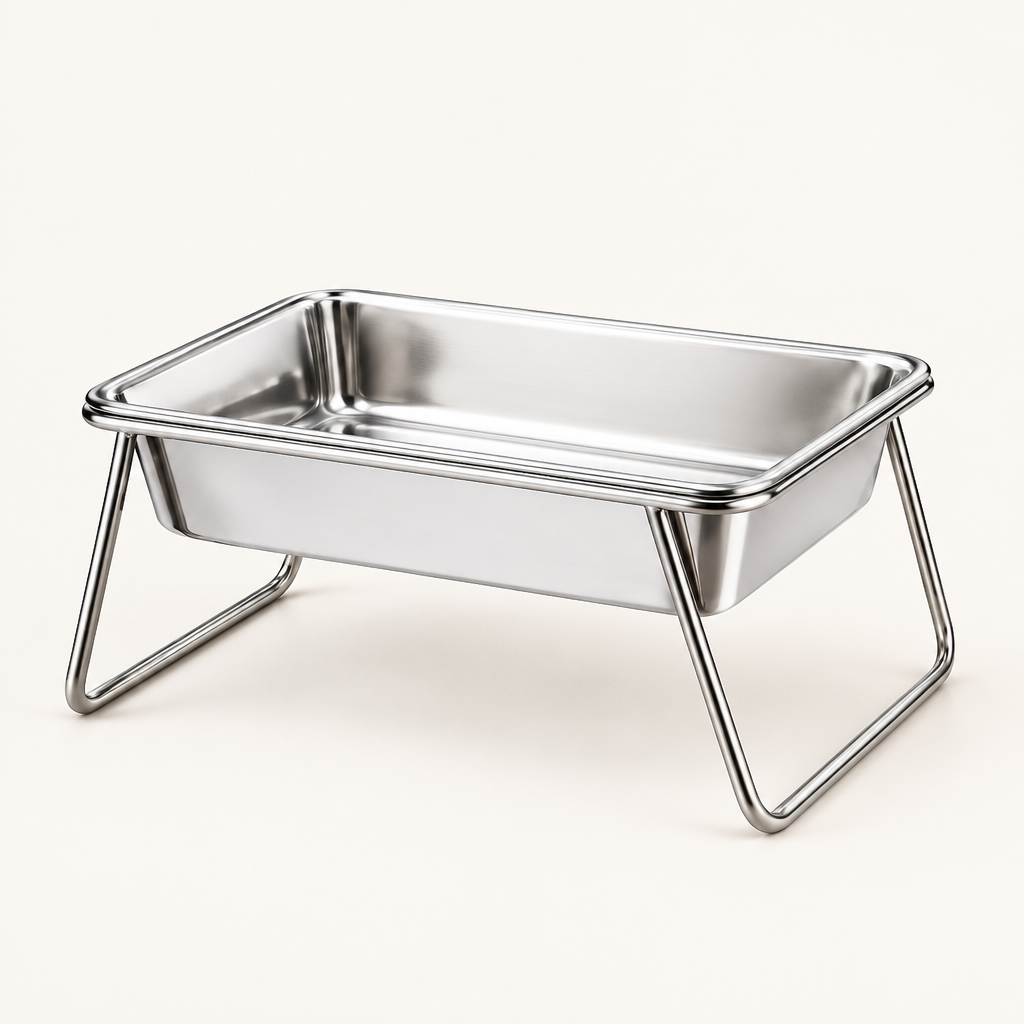 Tailwise Elevated Stainless Steel Pet Bowl with Stand