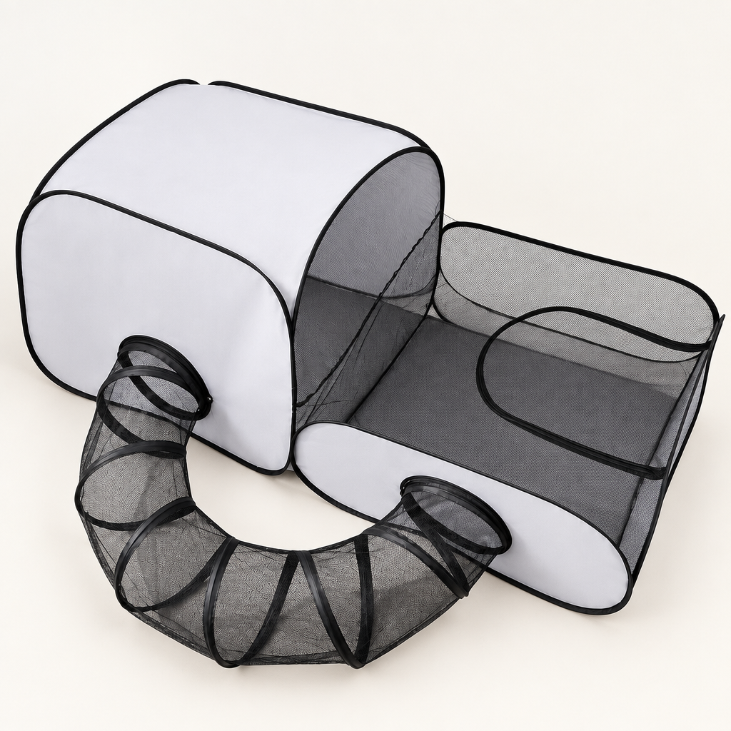 Tailwise Indoor Cat Playpen with Tunnel & Tent