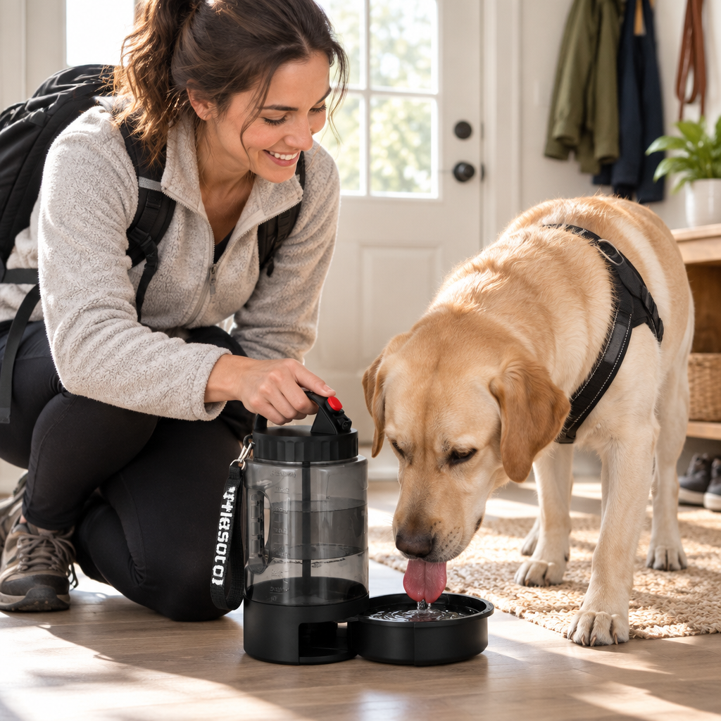 Tailwise 2.2L Portable Dog Water Bottle with Bowl