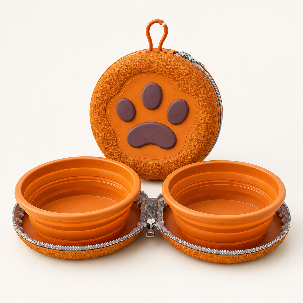 Tailwise Paw-Shaped Collapsible Pet Travel Bowl Set