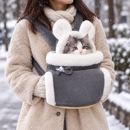 Tailwise Winter Plush Cat Carrier Backpack