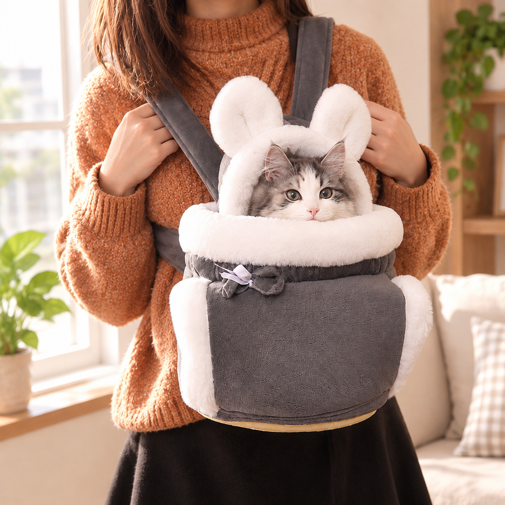Tailwise Winter Plush Cat Carrier Backpack