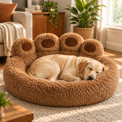 Tailwise Plush Paw-Shaped Dog Bed