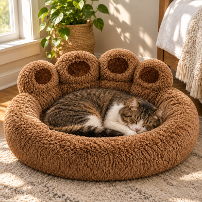 Tailwise Plush Paw-Shaped Dog Bed