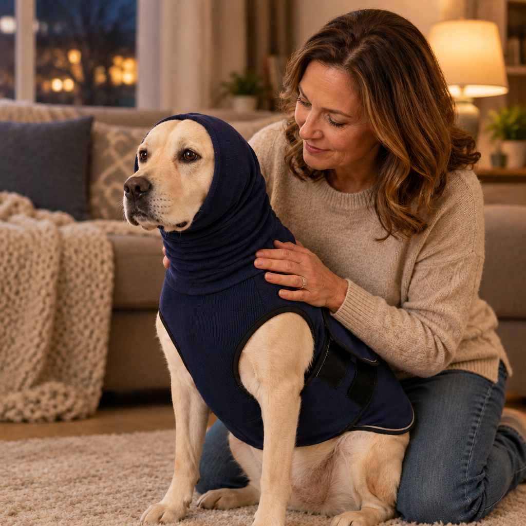 Tailwise Dog Calming Shirt with Ear Hood