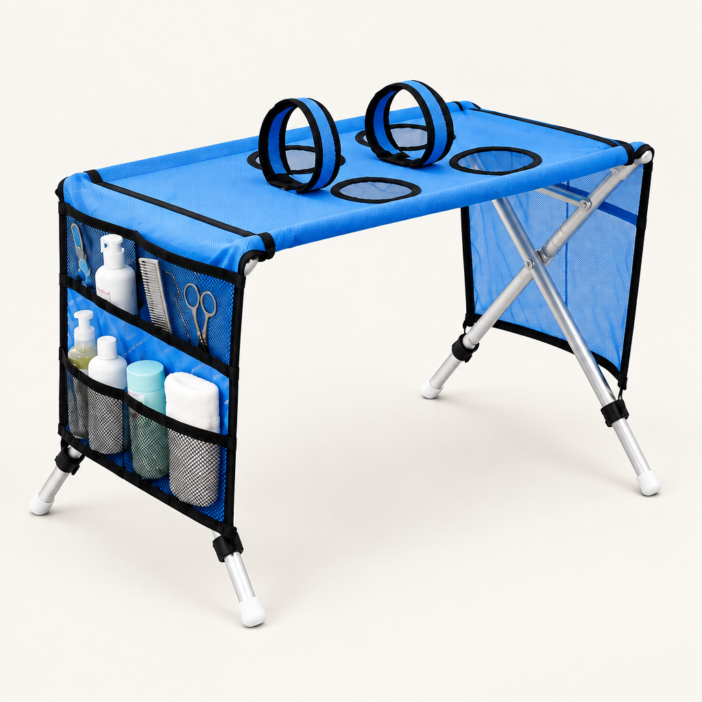 Tailwise Foldable Pet Grooming Table with Leg Openings