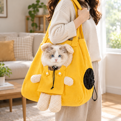 Tailwise Plush Bear Cat Carrier Tote