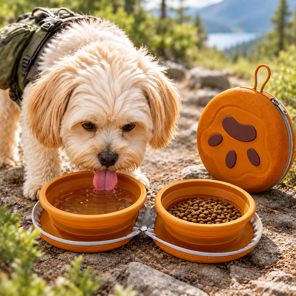 Tailwise 2-in-1 Collapsible Pet Travel Bowl