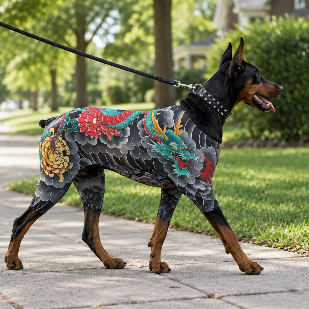 Tailwise Tattoo Print Pet Bodysuit