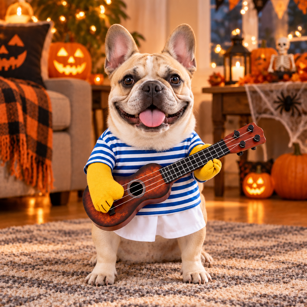 Tailwise Guitar Player Dog Costume with Fake Arms