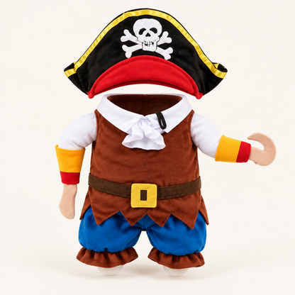 Tailwise Pirate Dog Costume with Hat & Hook Arms