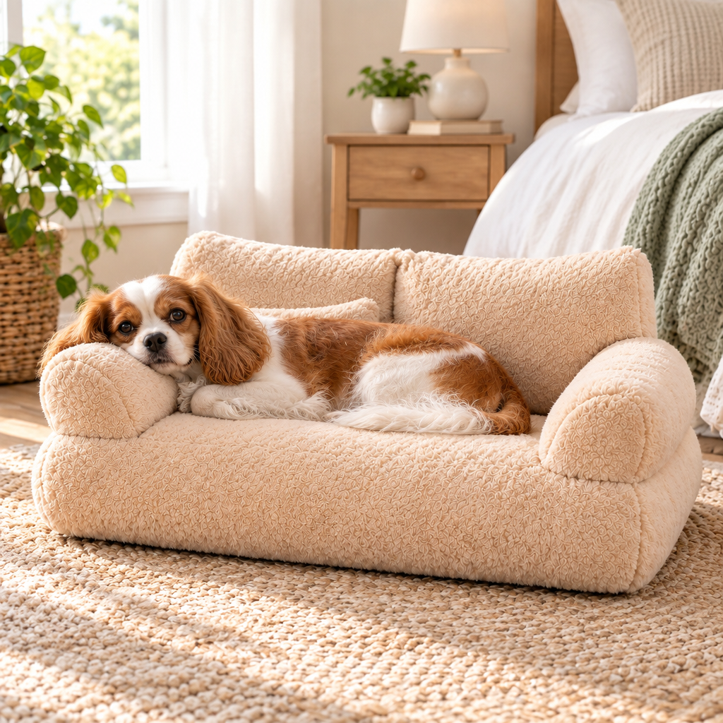 Tailwise Plush Pet Sofa Bed for Cats & Small Dogs