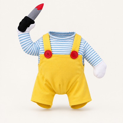 Tailwise Horror Doll Dog Costume with Faux Knife