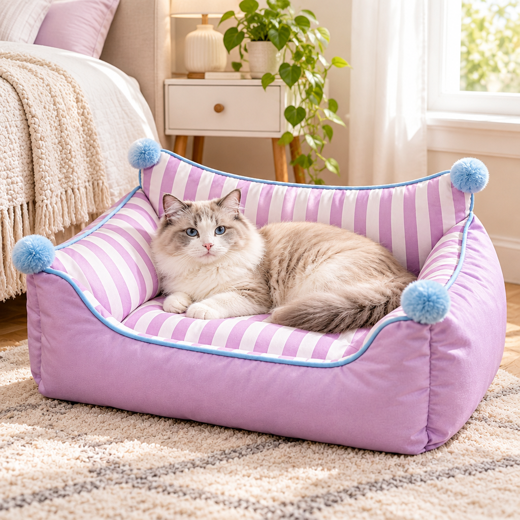 Tailwise All-Season Pet Sofa Bed with Bolsters & Pillow